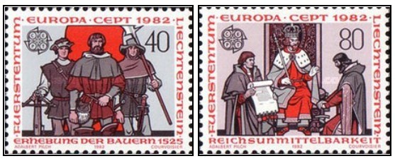 Liechtenstein 1982 - Europa, serie neuzata