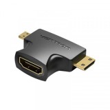 Adaptor Video Vention, miniHDMI / microHDMI - HDMI, 1080P, Negru AGFB0, Universal