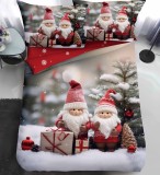 Lenjerie Pat De Craciun O Persoana Crystelle Cr061, Bumbac, 4 Piese, Cu Elastic, Imprimeu