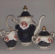 SERVICIU VINTAGE PORTELAN GERMAN CU COBALT, EDITIE LIMITATA - WEIMAR (DRESDNER)