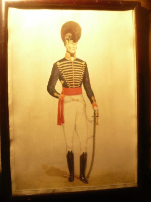 Litografie dupa pictura Reginald Vymer 1815 - The Royal horse artillery ,38x27,5 foto