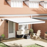 Marchiză manuală retractabilă vidaXL cu LED alb 400x350 cm