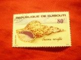 Timbru Djibouti 1978 - Scoici , val. 80fr stampilat
