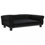 Cumpara ieftin Pat de caini, negru, 95x55x30 cm, piele ecologica