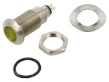 Lampă LED galbenă plată MARL 12-28V &Oslash;12,7mm pentru control