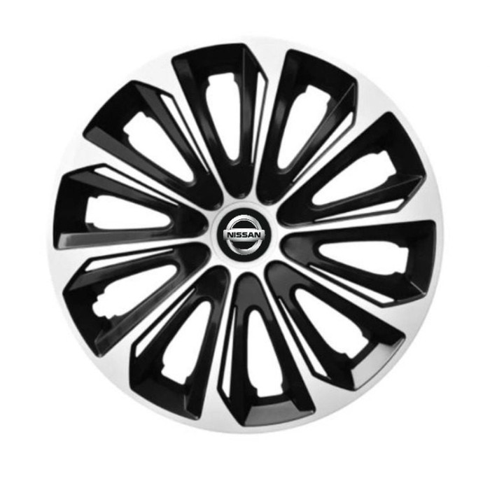 Set 4 Capace Roti pentru Nissan, model Extra Strong Silver &amp; Black, R14