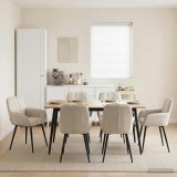 Cumpara ieftin Scaune de dining 6 buc. Catifea Crem 56.5 x 50 x 85 cm