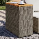 VidaXL Masă laterală de grădină blat lemn gri 58x27,5x55 cm poliratan