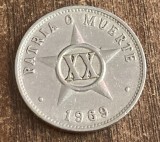 C50 - Moneda foarte veche - Cuba - 20 centavos - 1969, America Centrala si de Sud