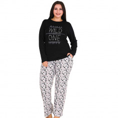 Pijama femei mineca lunga 3124 Negru 3XL foto