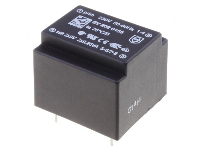 Transformator &icirc;ncapsulat 0,5VA 230V 9V PCB