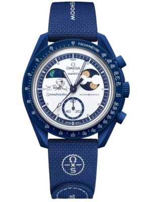 Ceas SWATCH X OMEGA Mission to Earthphase Moonshine Gold-Snoopy 2025 CRONOGRAF foto