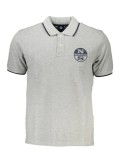 Cumpara ieftin Tricou polo barbati, cu imprimeu cu logo, Regular fit, Gri deschis, S