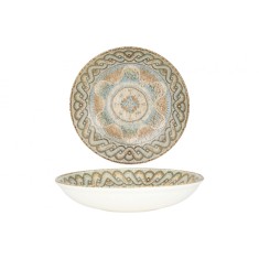 Rinart Farfurie ad&acirc;ncă - Celest - Porţelan - 25 cm (1200cc) - set de 6