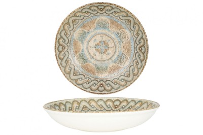 Rinart Farfurie ad&amp;acirc;ncă - Celest - Porţelan - 25 cm (1200cc) - set de 6 foto