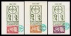 1997 Romania - 3 Maxicarduri comemorare legionari Ion Mota si Vasile Marin - Cruciati ai Europei (vignete Exil dantelate)