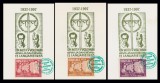 1997 Romania - 3 Maxicarduri comemorare legionari Ion Mota si Vasile Marin - Cruciati ai Europei (vignete Exil dantelate)