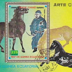Eq. Guinea 1977 Painting, Chinese art, perf. sheet, used I.075