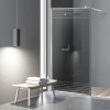 Paravan dus walk-in Aqua Roy INOX, model Fence incolor, sticla 8 mm gri, securizata, anticalcar, 80x195 cm