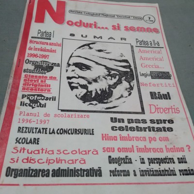REVISTA LICEULUI TEORETIC DECEBAL DEVA NUDURI SI SEMNE NR 2 /1996 foto