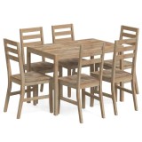 Cumpara ieftin Set mobilier de bucatarie, 7 piese, lemn masiv de acacia