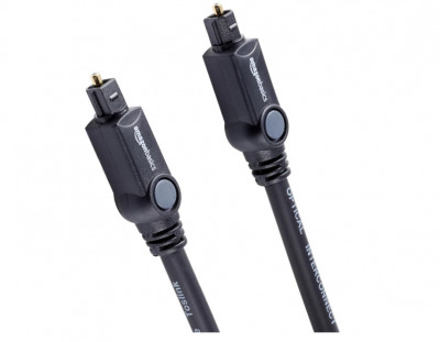Amazon Basics Cablu audio digital din fibra optica Toslink, 1 metru, negru - RESIGILAT foto