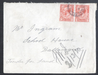 Great Britain 1920 Postal History Rare King George Cover D.431 foto