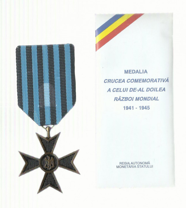 AMS - PLIC + MEDALIA CRUCEA COMEMORATIVA WW 2 1941 - 1945