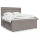 VidaXL Pat continental cu saltea, gri taupe, 180x200 cm, textil 3291758