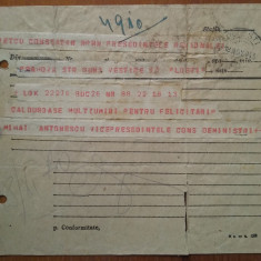 1943-Telegr.-Soc.Marasesti- M.Antonescu,vice pres. Cons.de Min.-RARA
