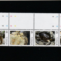 Tonga 2013-Fauna,Testoase,serie 4 valori,(streif) ,dantelate,MNH,Mi.1864-1867