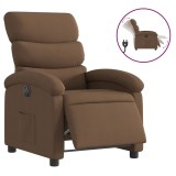 Cumpara ieftin Fotoliu rabatabil electric, maro, material textil