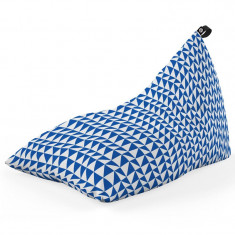 Fotoliu Puf Bean Bag tip Lounge, Geometric Sea, Blue