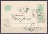 ROMANIA 1899 CP 42 I REGELE CAROL SPIC DE GAU 5 BANI INTREG POSTAL CIRCULAT 1903