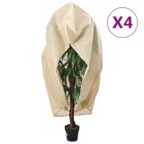 VidaXL Protecții fleece pentru plante, fermoar, 4 buc 70 g/m&sup2; 2,36x2 m