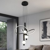 Lustra Led Moderna Neagra Cu Telecomanda Si Lumina Reglabila 3000&ndash;6500K, 66X2W