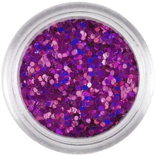 Hexagon nail art violet-roz, 1mm