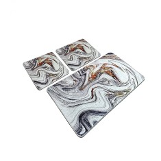 Set 3 Covorase baie Blur Banyo, 60 x 100 cm, 2 x 50 x 60 cm, Antiderapant, Multicolor