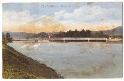 1015 - RAMNICU-VALCEA, Bridge, Romania - old postcard, CENSOR - used - 1919 foto