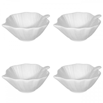 Set boluri, 4 piese, 120 ml, Portelan, Alb fildes foto