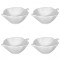 Set boluri, 4 piese, 120 ml, Portelan, Alb fildes