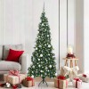 VidaXL Pom de Crăciun Artificial pentru Colț Verde 180 cm PVC și Metal 3397262