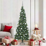 VidaXL Pom de Crăciun Artificial pentru Colț Verde 180 cm PVC și Metal 3397262