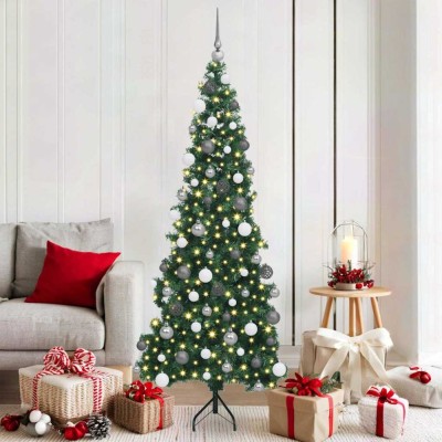 vidaXL Pom de Crăciun Artificial pentru Colț Verde 180 cm PVC și Metal 3397262 foto
