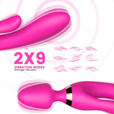 Masajator baghetă vibrator iepure 9 moduri 23 cm sex foto