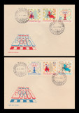 1966 Romania - 2 FDC Olimpiada de Sah - Havana, LP 621, Romania de la 1950, Sport