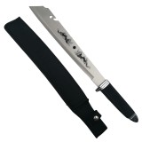 Cumpara ieftin Maceta Vanatoare Argintie 46cm Otel 440C + Teaca Ideallstore Camping Cutit Nou