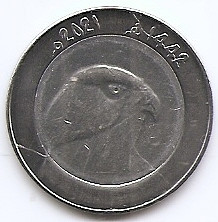 Algeria 10 Dinari 2021 - (Bimetalic) 26.5mm, V18, KM-124 UNC !!! foto