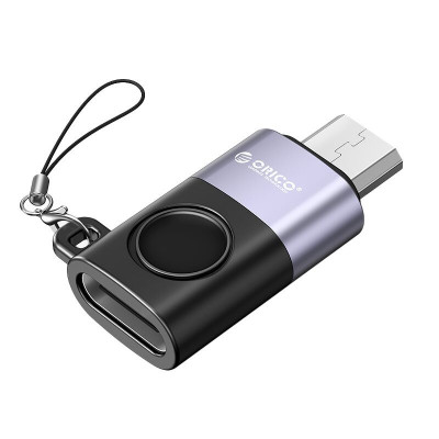 Adaptor tata Micro USB - mama USB Type C Orico WBC-BK negru cu gri 28x15x8mm foto