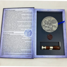 Medalie 420 ani de la Batalia de la Selimbar Mihai Viteazul Monetaria Statului foto